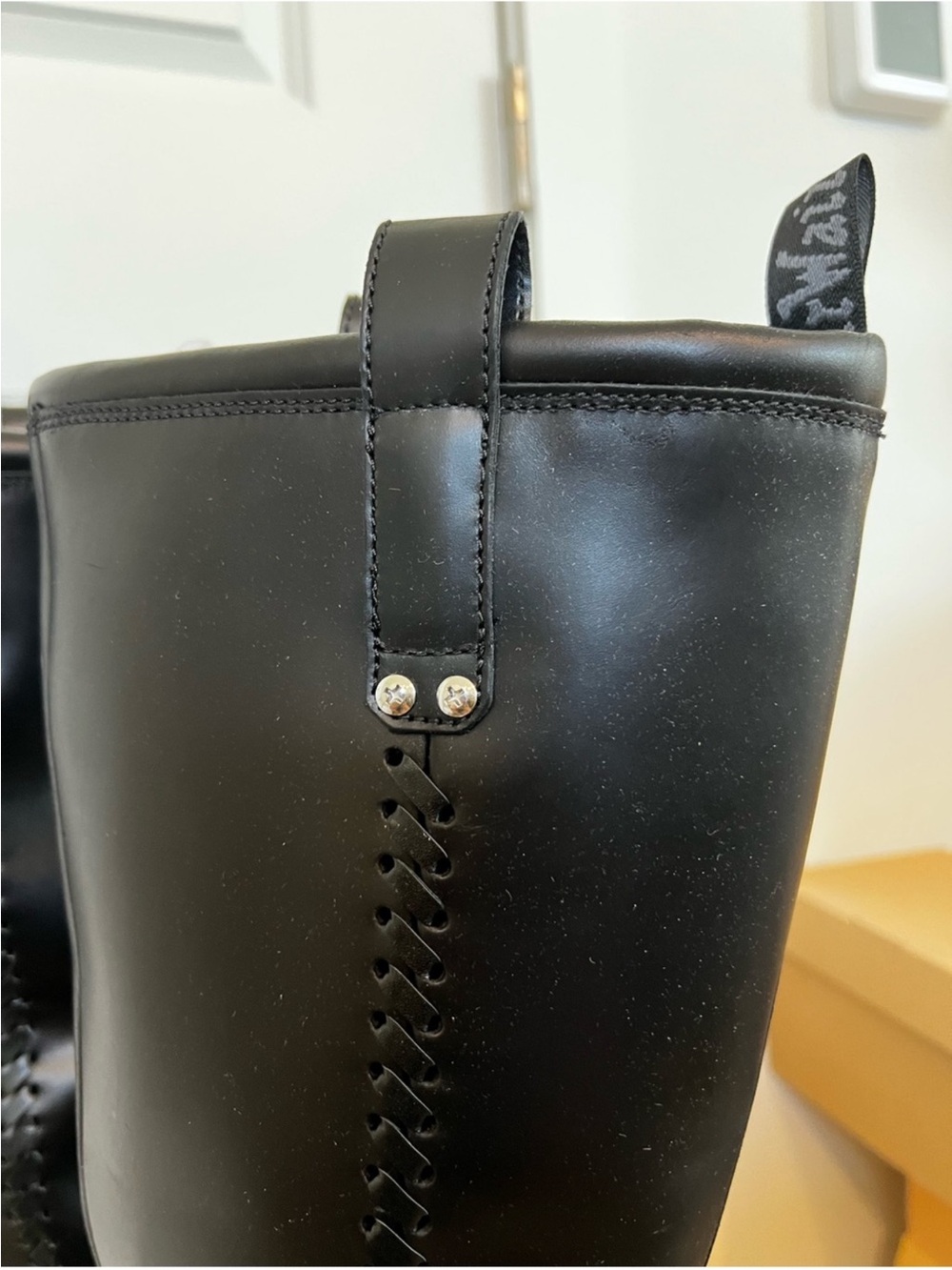NWOB Dr. Martens Women's Black Tall Leather Buckle Boots size 9 - Picture 6 of 12